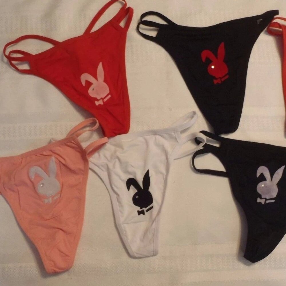 WOMENS Bunny Thong Choice Color Black Red Pink One Size Small Up To 32" NWOT